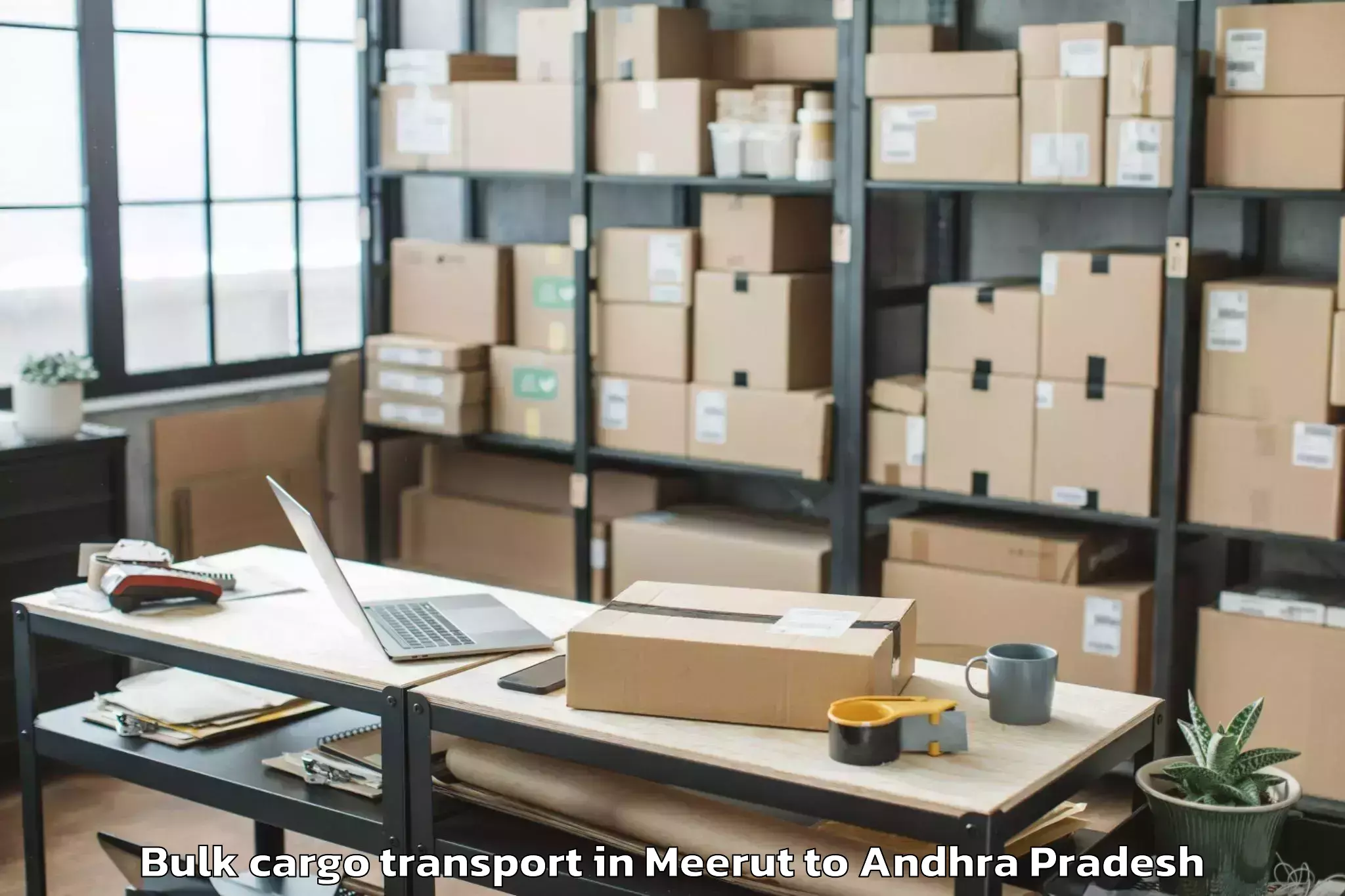 Book Meerut to Bapulapadu Bulk Cargo Transport Online